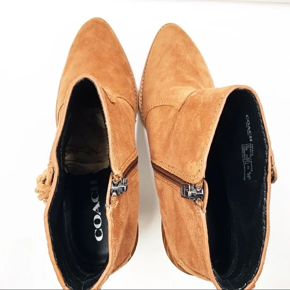 {COACH} Westyn Suede Fringe with Studs Booties